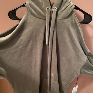 Open shoulder sweater dress